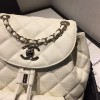 Chanel Grained Calfskin White Backpack AS1371