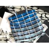 Chanel Printed Fabric Foldable Blue Shopping Bag