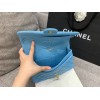 CHANEL 1112 Blue 2.55 Lampskin Flap 25cm Bag