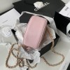 Chanel 22S Quilted Caviar Pink Mini Round Clutch
