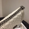 Boy Chanel Handbag 19.5cm White With Silver Hardware