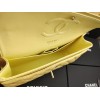 Chanel classic flap caviar leather bag gold hardware yellow 25cm