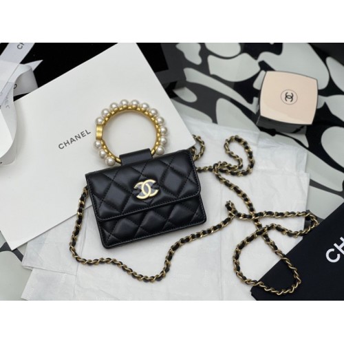 Chanel super mini flapbag with pearl handle