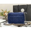 Chanel flap bag light blue 19 bag denim 26cm