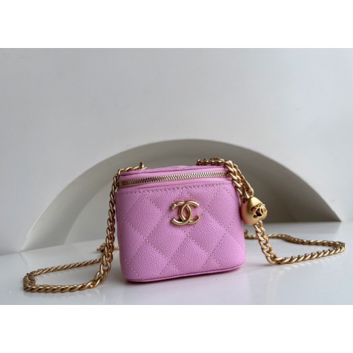 Chanel Small Vanity Classic Box On Chain Pink Caviar Bag