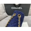 Chanel Sequins Tweed Medium Flap Bag in Blue