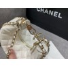 Chanel white lambskin pouch with chain bag