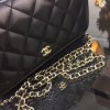 CHANEL WOC SHOULDER BAG lambskin gold&silver hardware