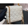 Chanel white caflskin leather backpack