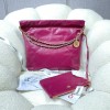 Chanel hot pink leather tote shopping medium bag