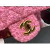 Chanel 22 tweed classic pink flap bag 25cm