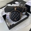 Chanel Round Chain Clutch in Black