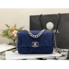 Chanel flap bag light blue 19 bag denim 26cm