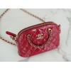 Chanel 2023 small clutch red shiny leather bag