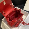 Chanel Grained Calfskin Red Backpack AS1371