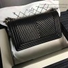 Chanel Medium Chevron Lambskin Boy Bag Black A13043 VS03203