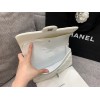 CHANEL 1112 White 2.55 Lampskin Flap 25cm Bag