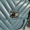 Chanel Chevron Trendy CC Flap Top Handle Blue Bag