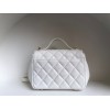 Chanel Business Affinity White Caviar Leather Bag