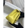 Chanel 17CM Mini Flap Yellow Bag Lambskin Leather Gold Hardware