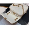 Chanel white caflskin leather backpack