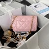 Chanel heart chain pink lambskin bag