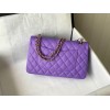 Chanel 1112 CF classic purple caviar gold hardware 25cm bag