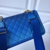 Chanel Flap Grained Calfskin Bag Blue AS0062