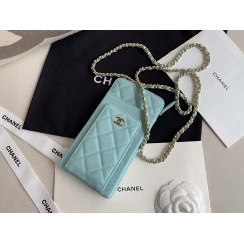 Chanel Phone Purse blue