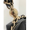 Chanel Quilted Lambskin Chain Round Clutch