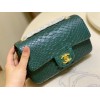 Chanel Classic Green Python Mini Bag