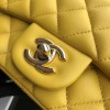 Chanel 17CM Mini Flap Yellow Bag Lambskin Leather With Gold&Silver Hardware