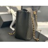 Chanel shopping bag V quilter black leather
