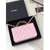 Chanel woc caviar handle pink leather bag