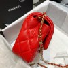 Chanel Lambskin & Gold-Tone Small Metal Flap Bag Red 20cm