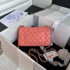 Chanel charm orange smooth leather flap bag