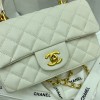 Chanel grained calfskin top handle flap bag white 20cm