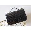 Chanel 22k Patent Calfskin & Gold-Tone Metal Black Bag