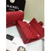 CHANEL 1112 Red Large Size 30cm Lambskin Leather Flap Bag With Gold/Silver Hardware