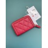 Chanel CC caviar gold hardware filigree red wallet