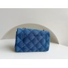 Chanel classic flap blue denim 20cm bag