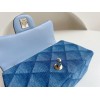 Chanel classic flap blue denim 20cm bag