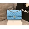 CHANEL 1112 Blue 2.55 Lampskin Flap 25cm Bag