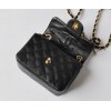 CHANEL 1112 Black Caviar Leather Flap Bag With Gold Hardware
