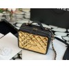 Chanel Lambskin & Gold Metal Clutch with Chain AP2393
