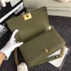 Chanel Green Quilted Caviar Boy Bag with Top Handle 180302 VS09524