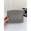 Chanel 17CM Mini Flap Grey Bag Caviar Leather With Gold Hardware