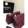 CHANEL 1112 Wine Red Large Size 30cm Lambskin Leather Flap Bag With Gold/Silver Hardware