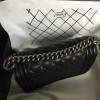 Chanel Small Quilted Caviar Boy Bag Black Silver A13043 VS03258