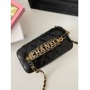 Chanel vanity black leather handle bag